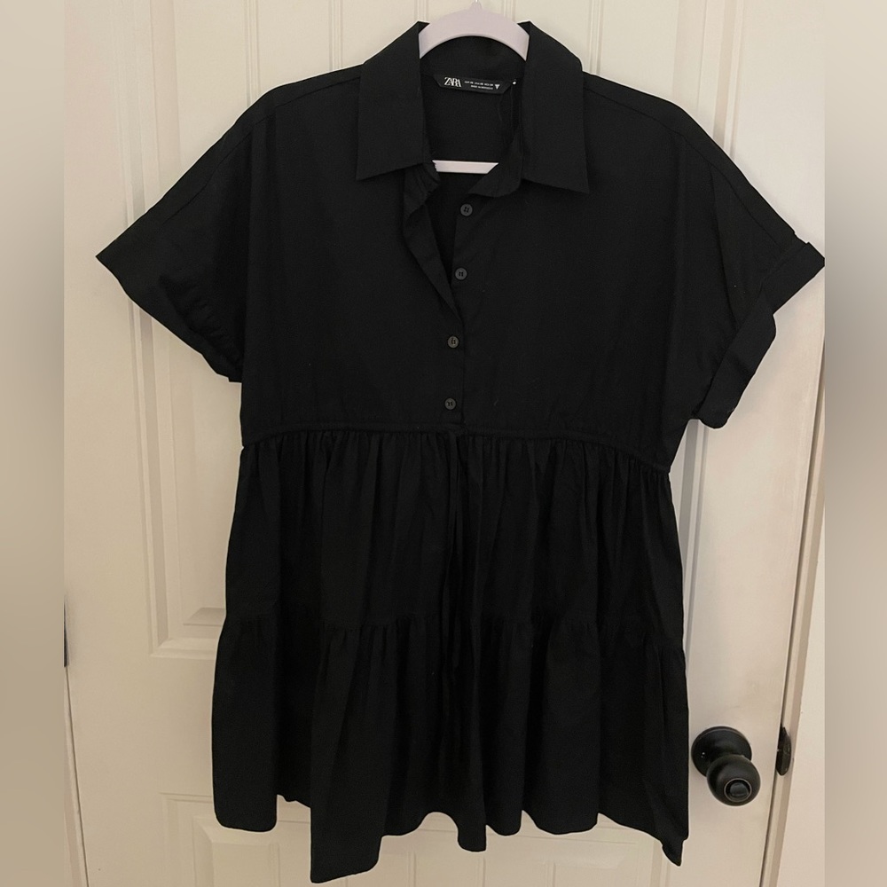 Zara Button Down Poplin Dress